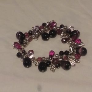 Glass Bead Amethyst Bracelet